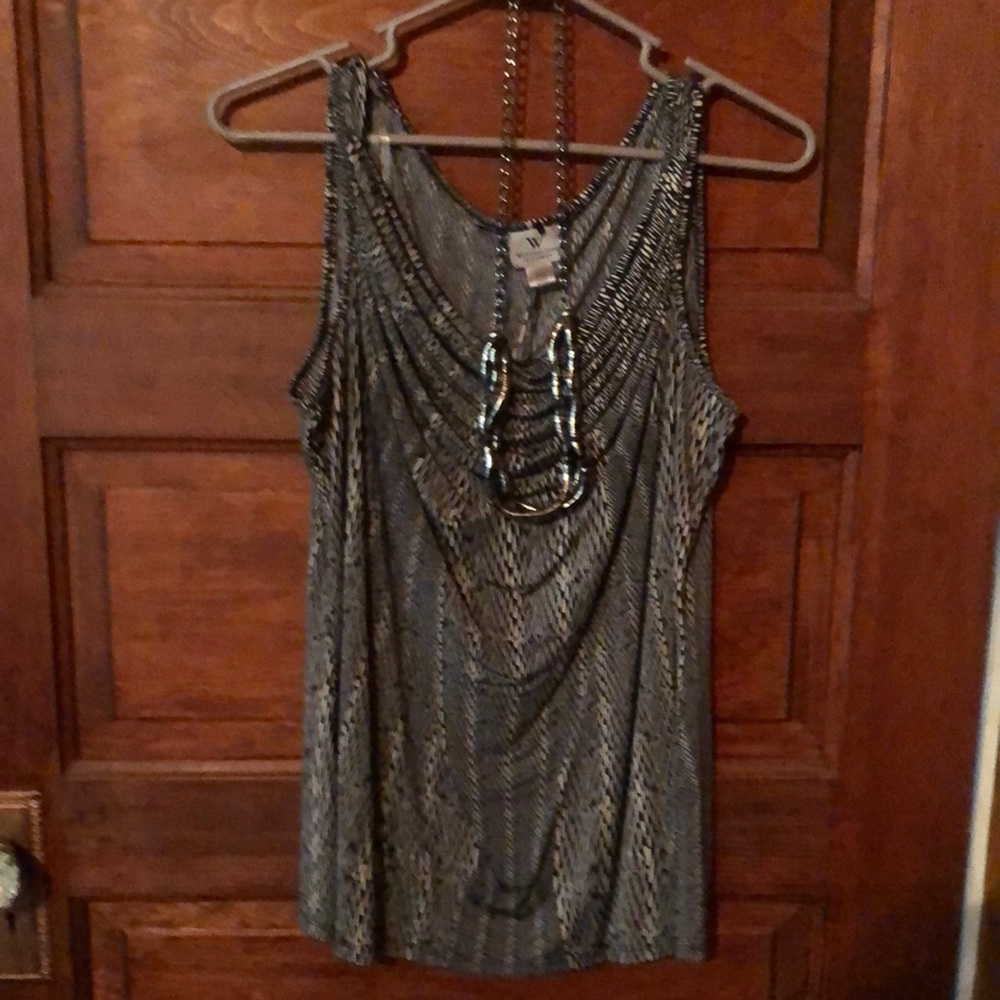 PXL black and white Worthington tank top